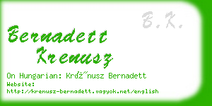 bernadett krenusz business card